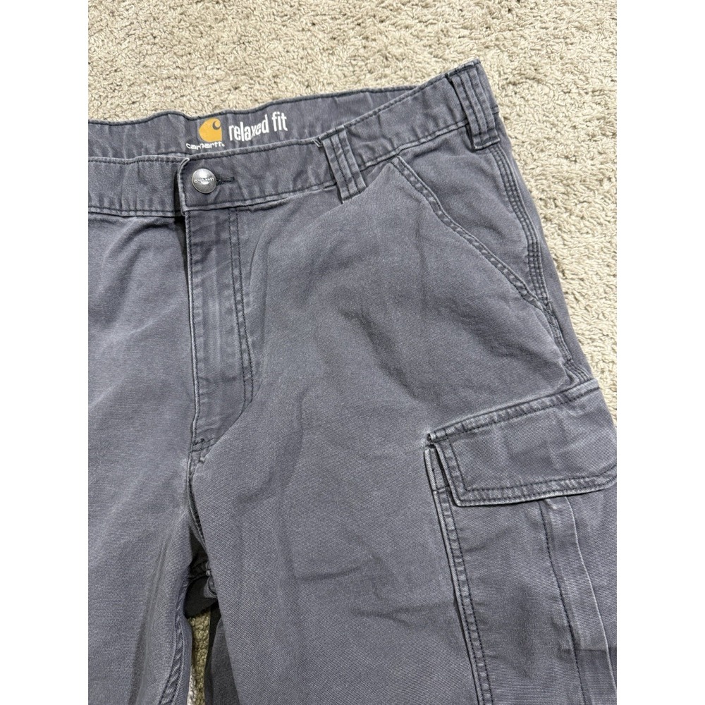 CARHARTT Relaxed Fit Gray Cargo Shorts Gorpcore Trucker Workwear Outdoors 38 - Picture 2 of 6